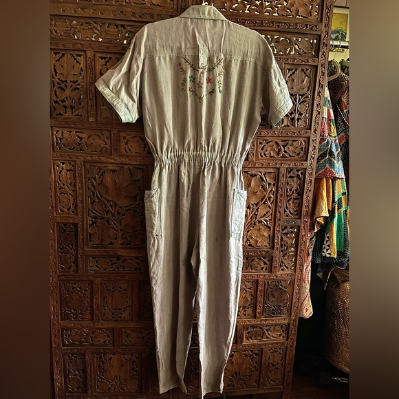 Vintage 80’s Nok Nok embroidered cotton jumpsuit utility suit - Picture 8 of 15